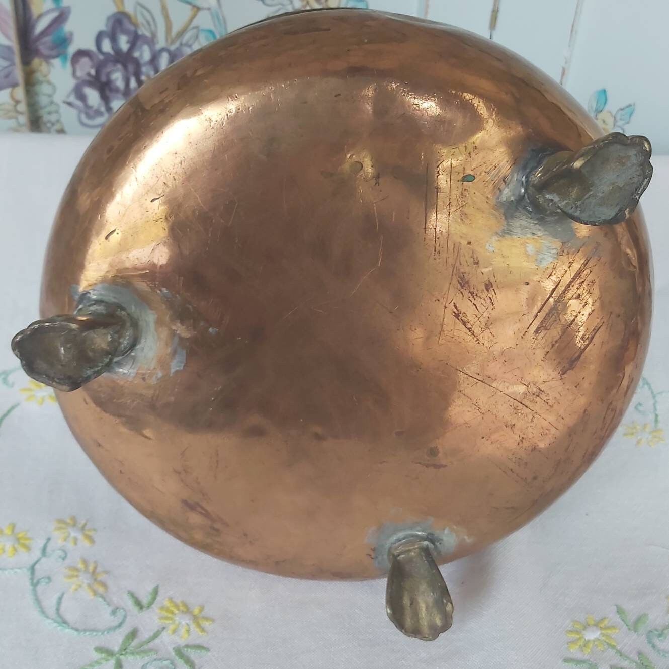 An Antique Copper Foot Warmer