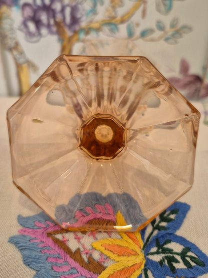 A Pair of Art Deco Pink Rosaline Glass Trumpet Vases