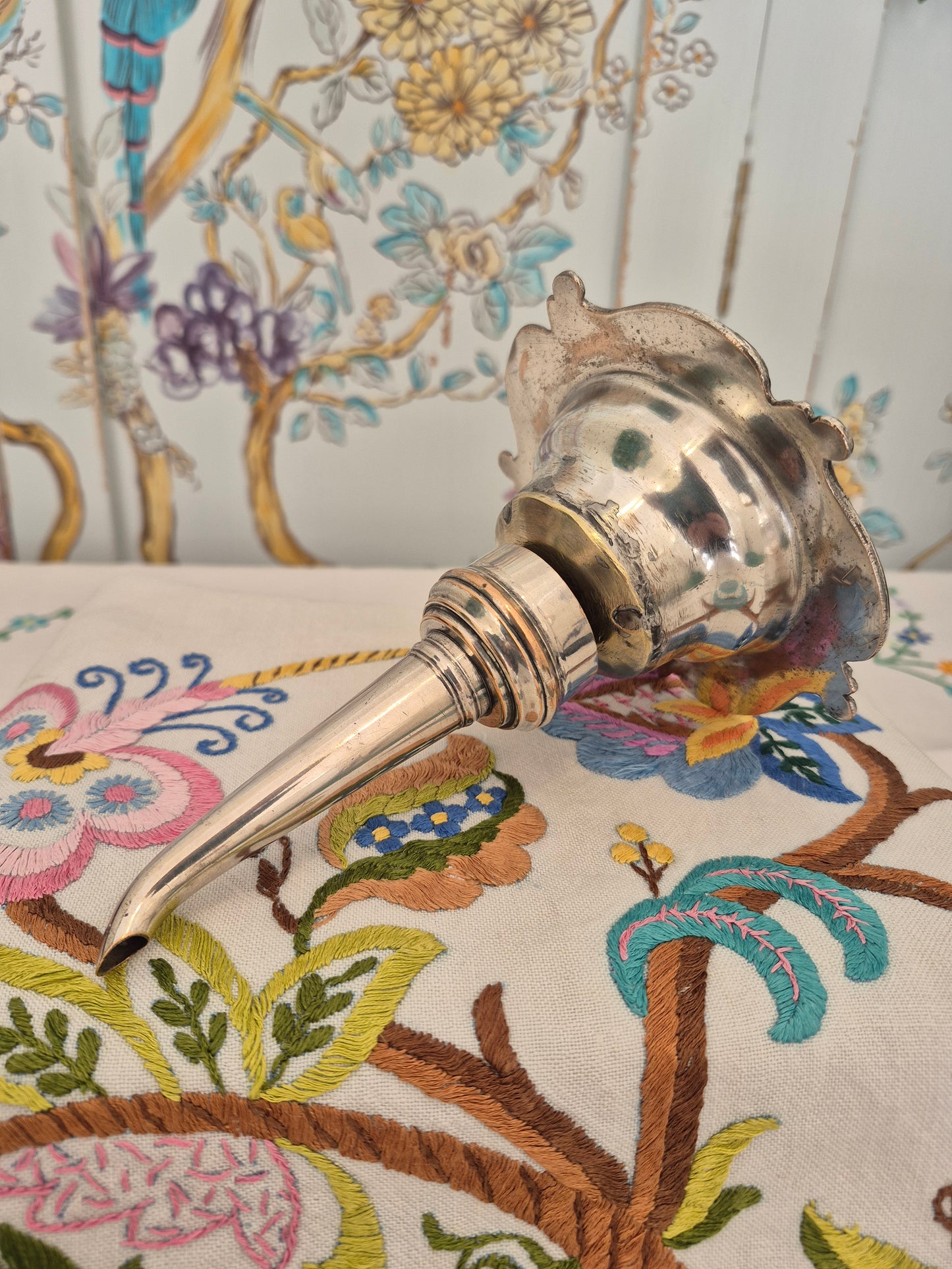 An Antique Georgian Sheffield Plate Wine Funnel
