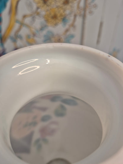 A Pair of Aesthetic Movement Hand Painted Milk Glass Vases