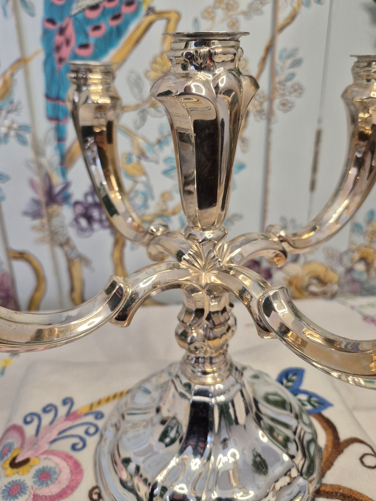 A Vintage Silver Plated Five Arm Candelabra