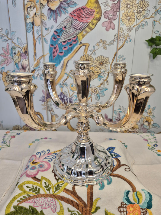 A Vintage Silver Plated Five Arm Candelabra