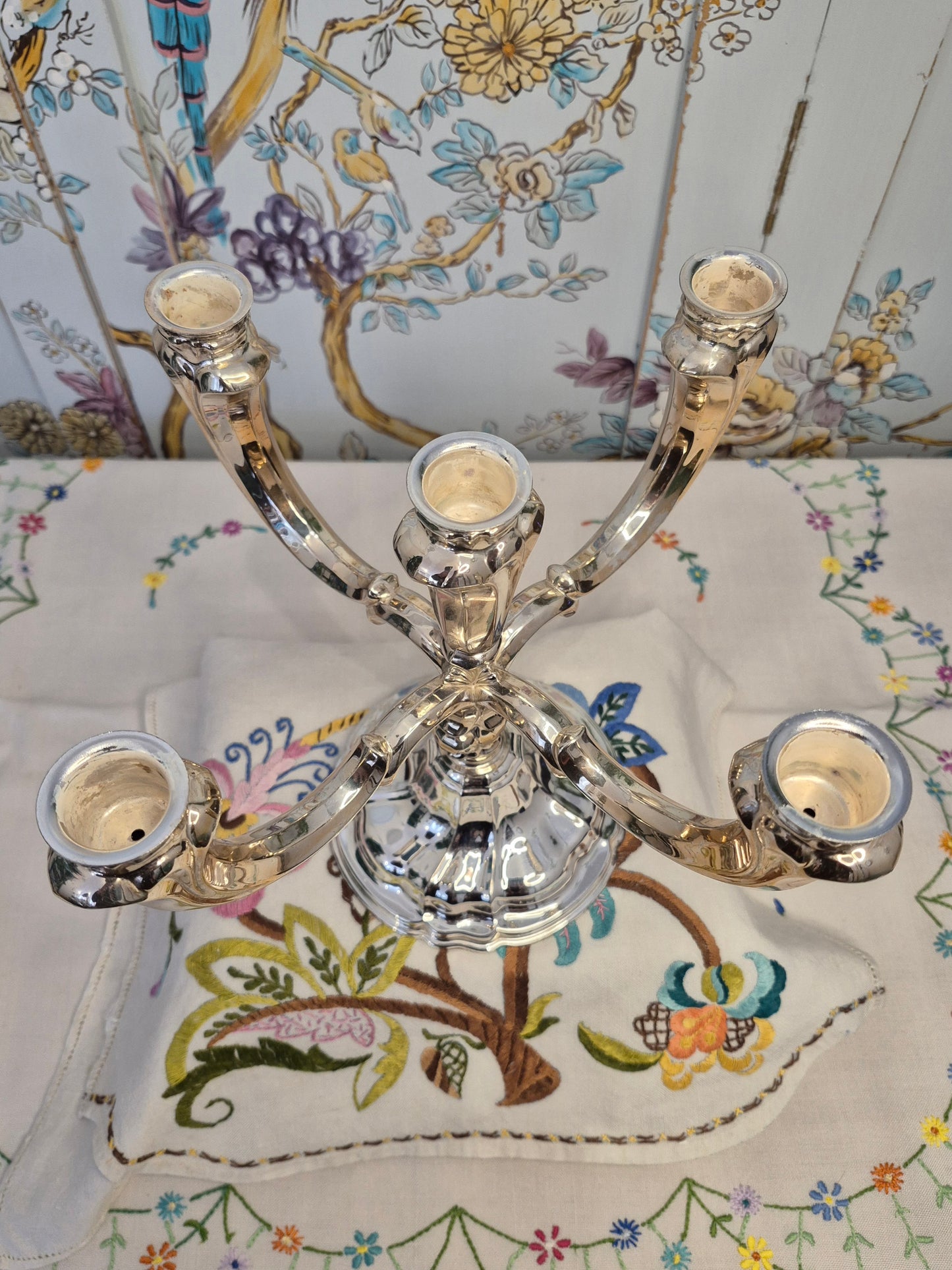 A Vintage Silver Plated Five Arm Candelabra