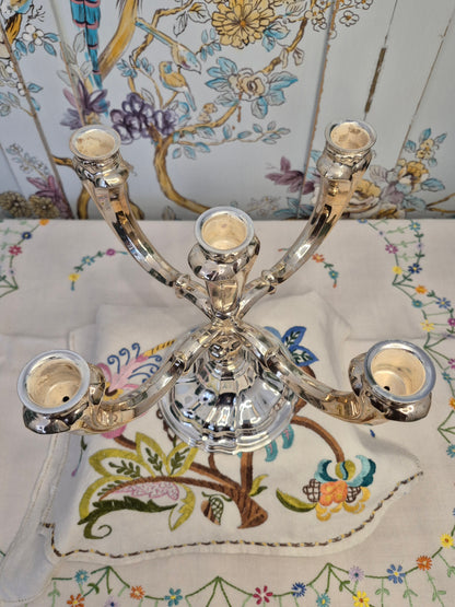 A Vintage Silver Plated Five Arm Candelabra