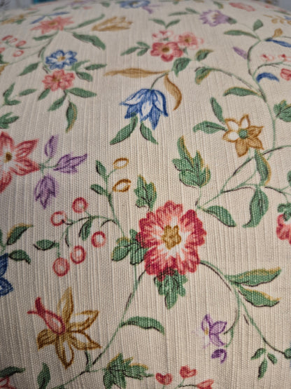A Pair of Cushions Made From Reclaimed Floral Sanderson Fabric