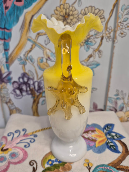 A Victorian Cased Glass Vase