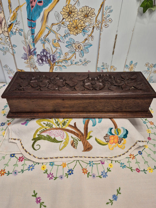 Antique Carved Wooden Box