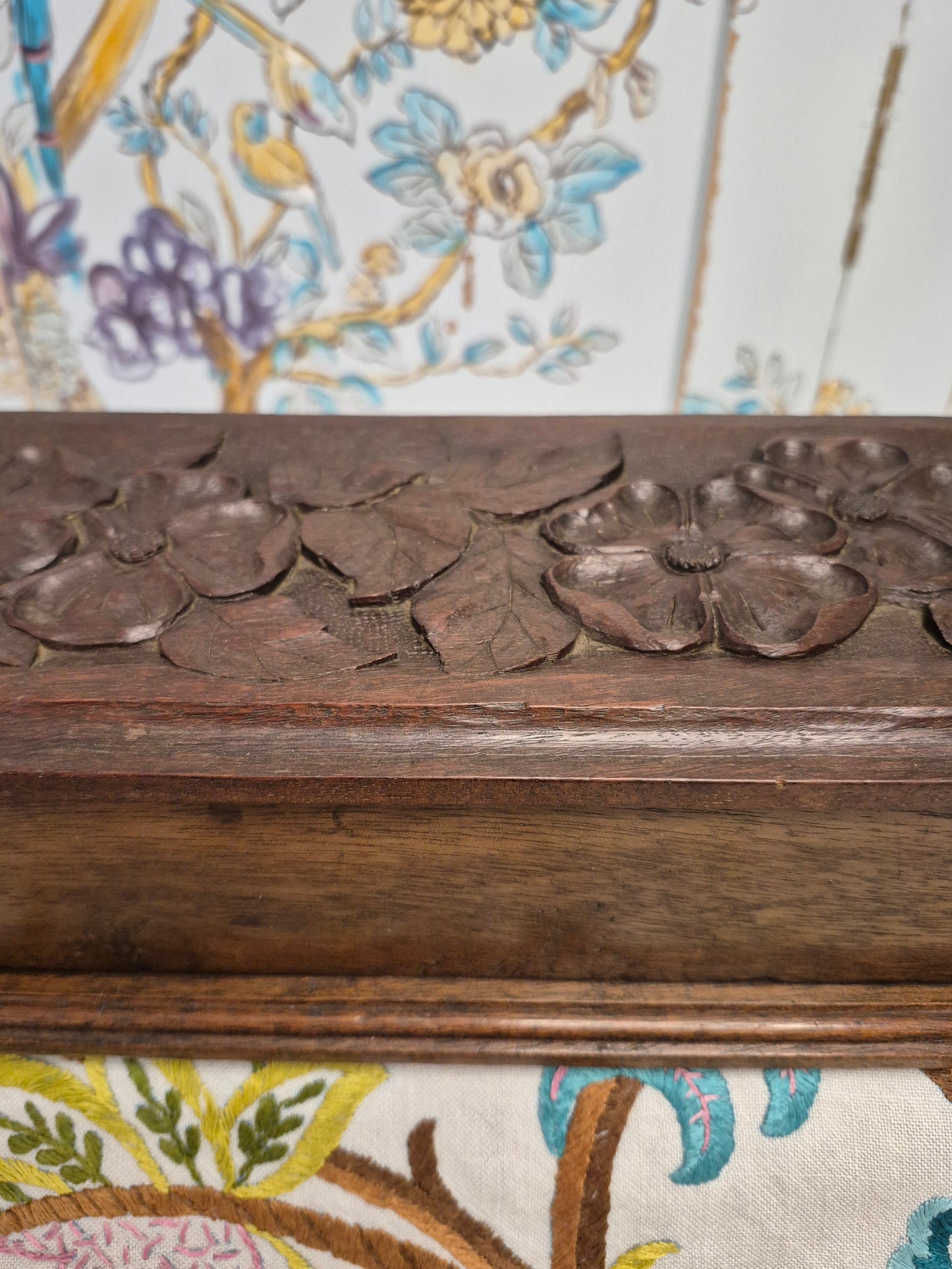 Antique Carved Wooden Box