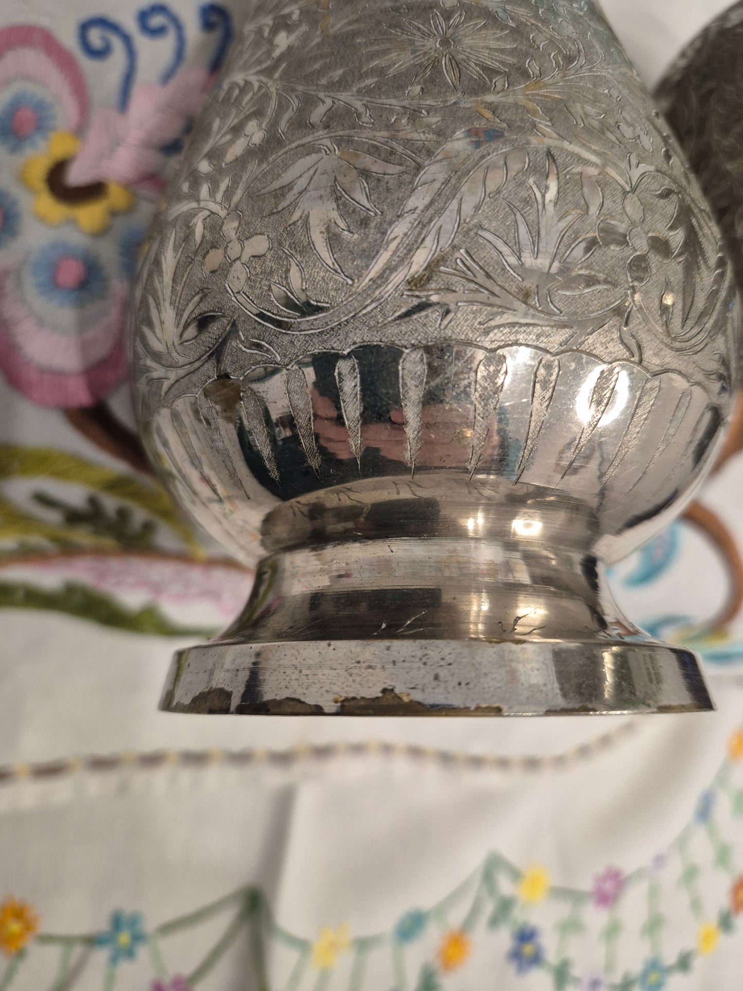 A Pair of Middle Eastern Silver Plated Vases