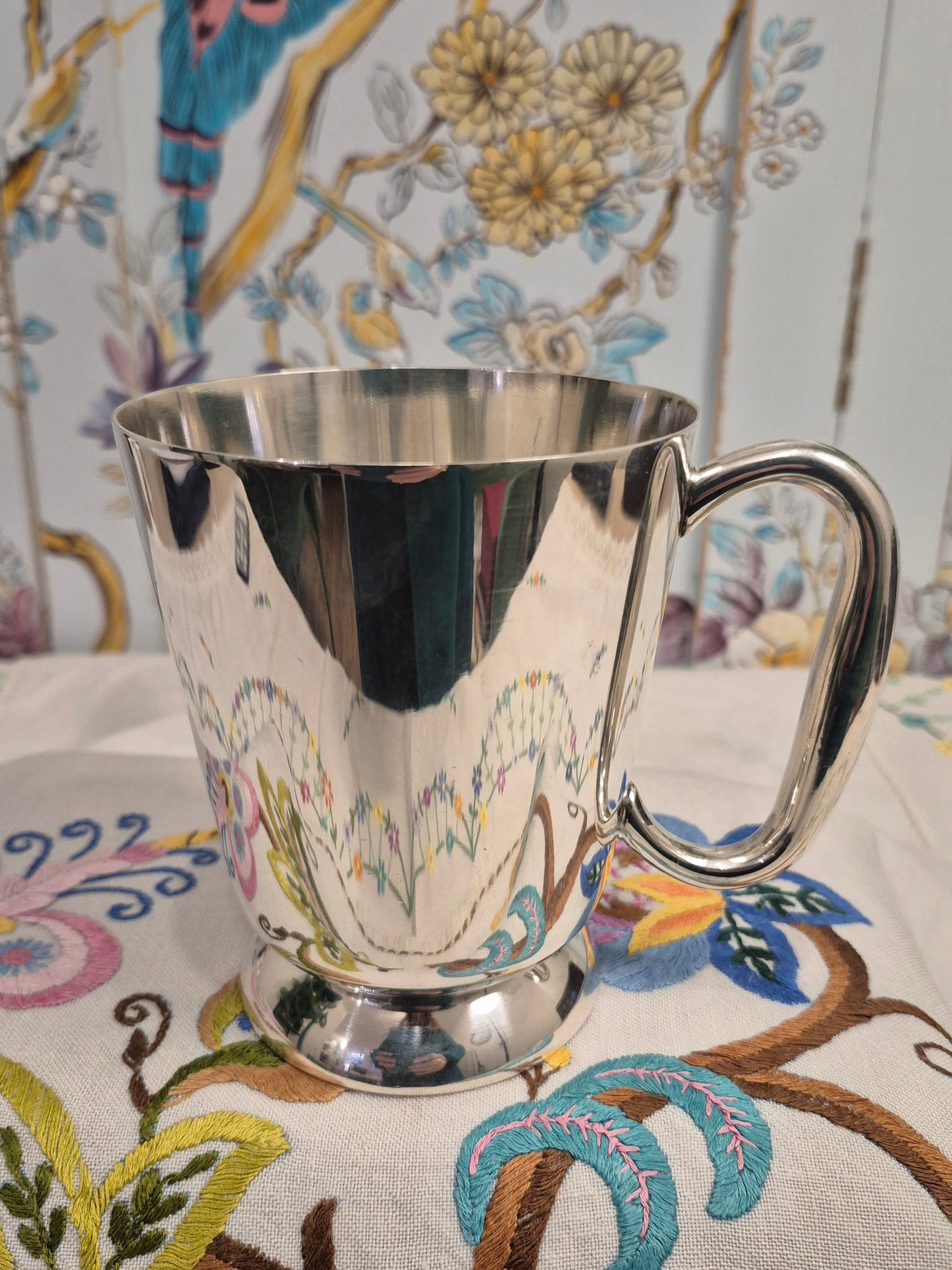 A Vintage Silver Plated Pint Tankard by Elkington and Co c1940s