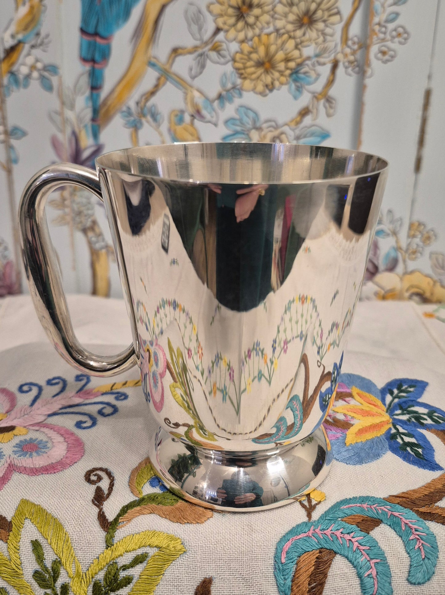 A Vintage Silver Plated Pint Tankard by Elkington and Co c1940s