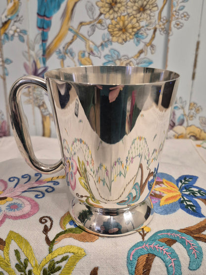 A Vintage Silver Plated Pint Tankard by Elkington and Co c1940s