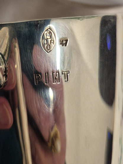 A Vintage Silver Plated Pint Tankard by Elkington and Co c1940s