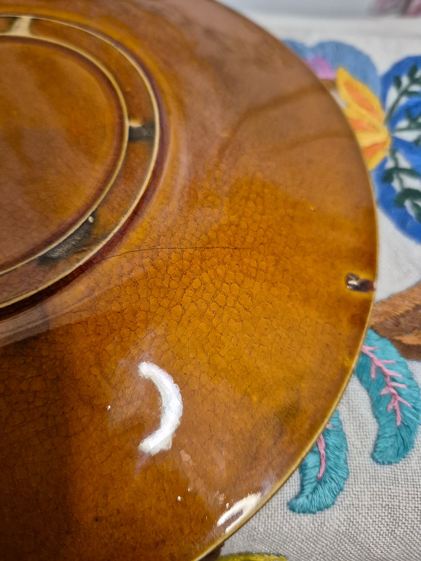 Antique French Majolica Cup and Saucer