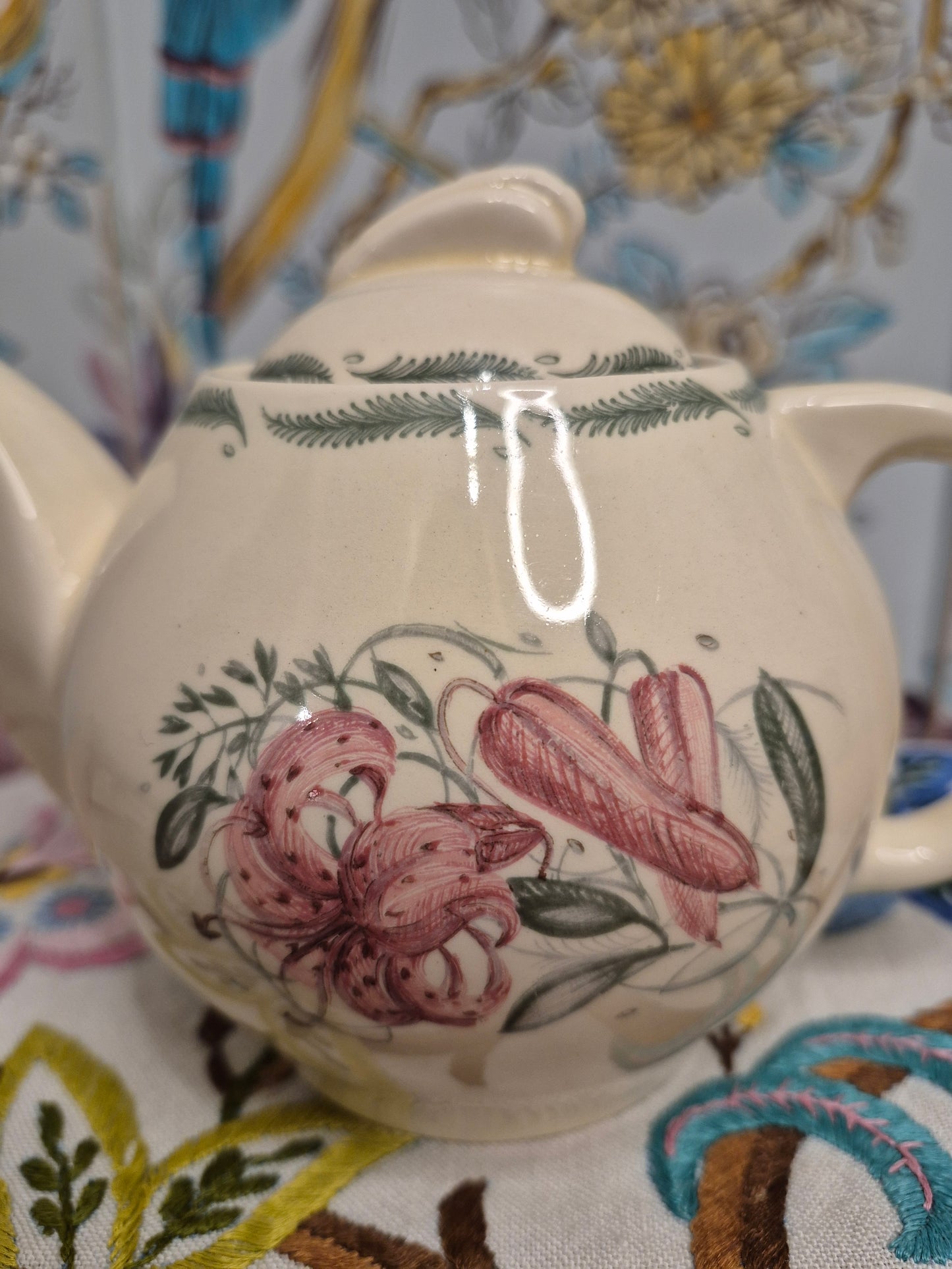 A Susie Cooper Teapot in the Tiger Lily Pattern c 1940s