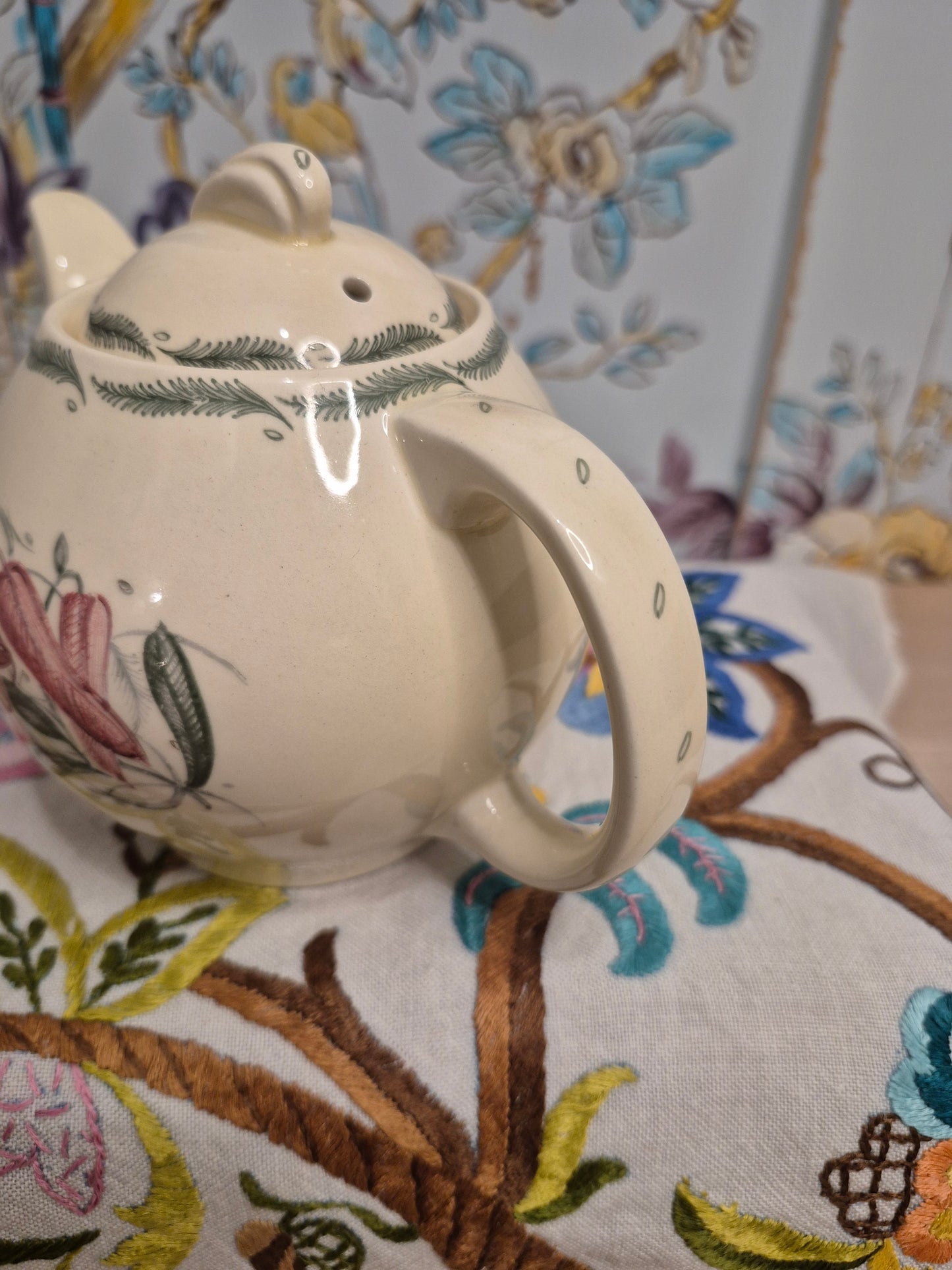 A Susie Cooper Teapot in the Tiger Lily Pattern c 1940s