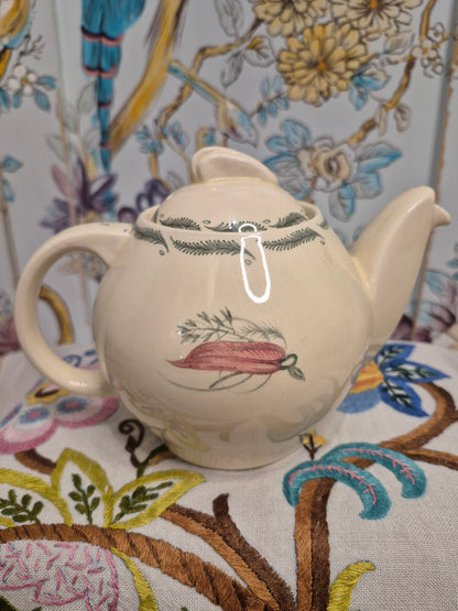 A Susie Cooper Teapot in the Tiger Lily Pattern c 1940s
