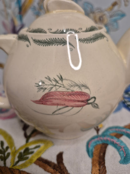 A Susie Cooper Teapot in the Tiger Lily Pattern c 1940s