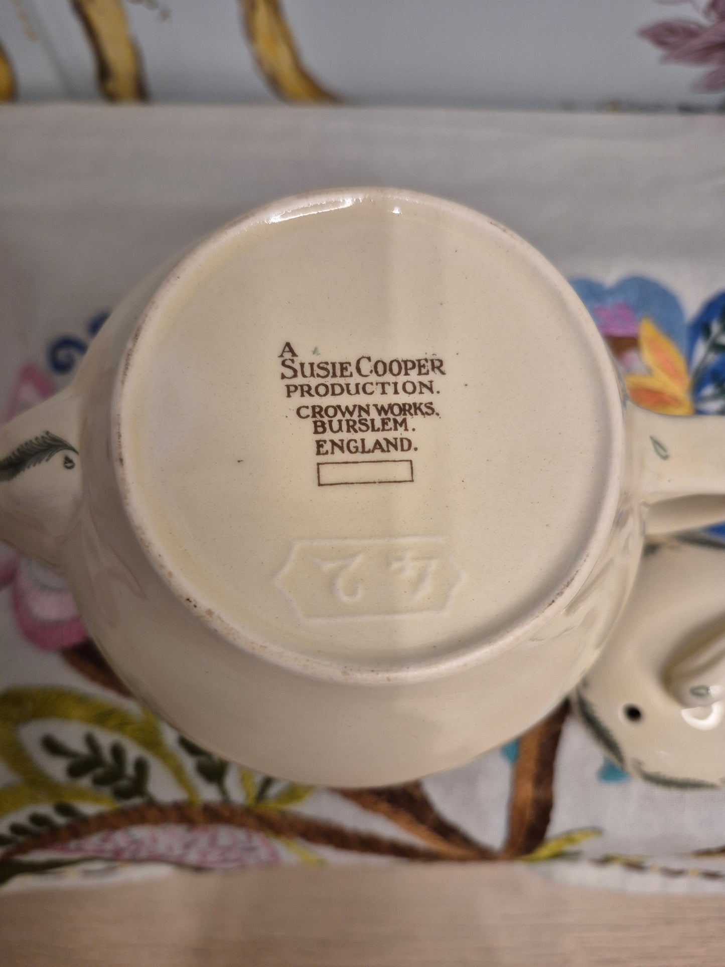 A Susie Cooper Teapot in the Tiger Lily Pattern c 1940s