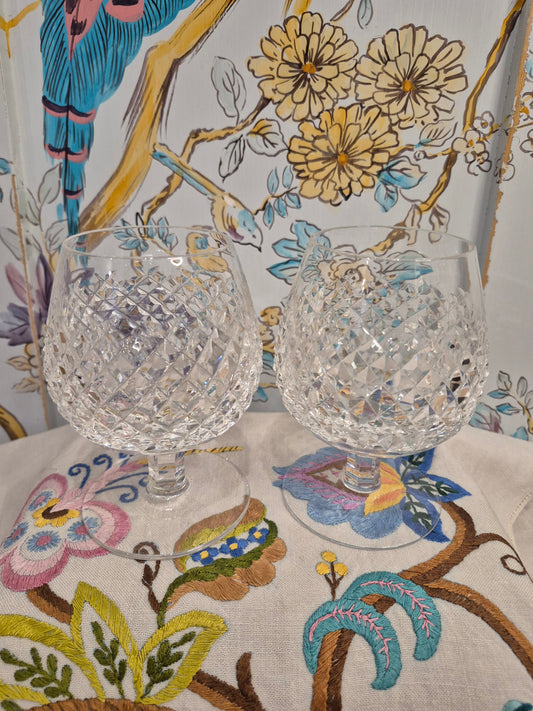 Pair of Waterford Alana Pattern Brandy Glasses