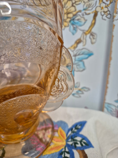 Art Deco Rosaline Glass Vase by Sowerby