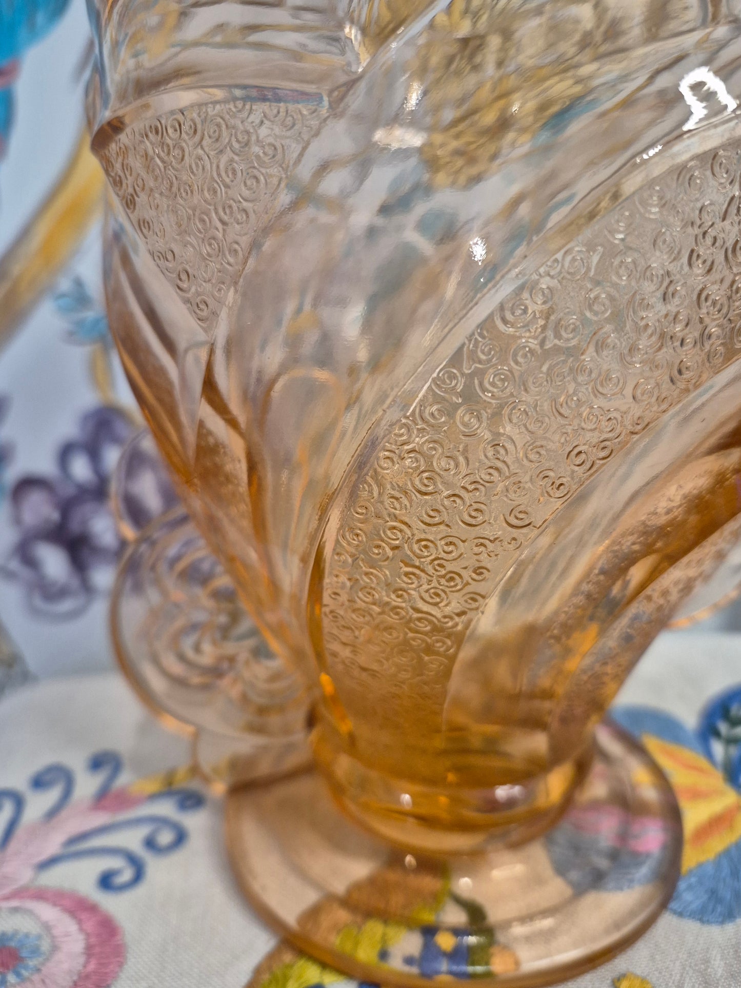 Art Deco Rosaline Glass Vase by Sowerby