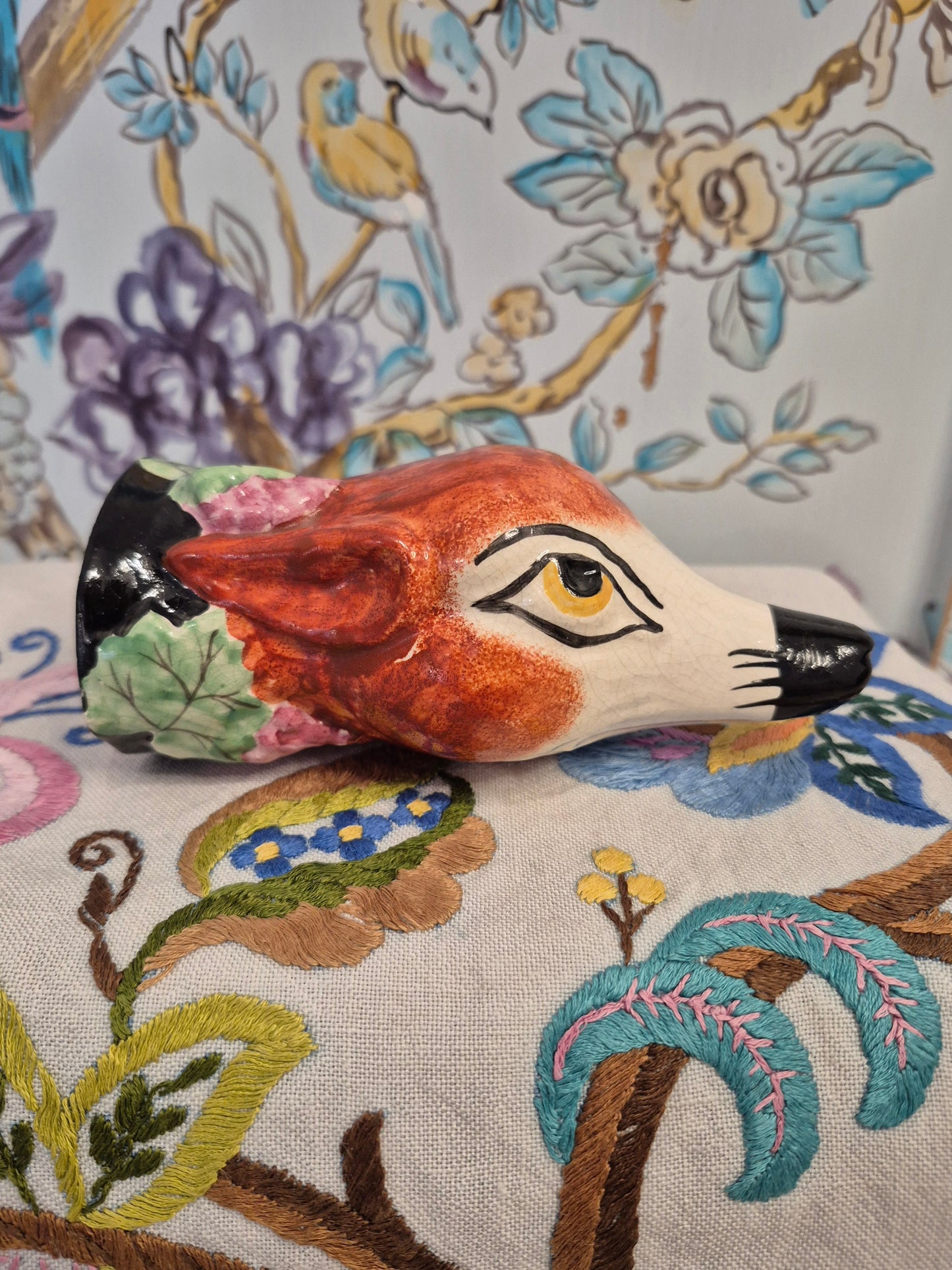 Antique Staffordshire Fox Head Stirrup Cup