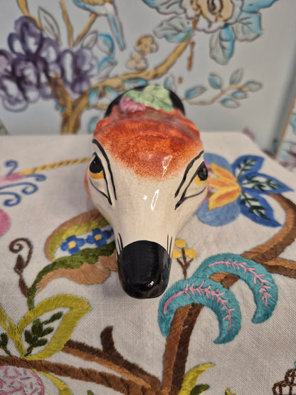 Antique Staffordshire Fox Head Stirrup Cup