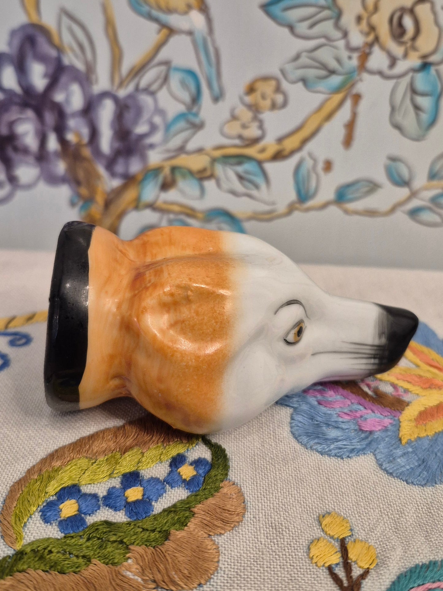 Antique Staffordshire Fox Head Stirrup Cup