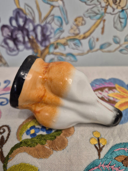 Antique Staffordshire Fox Head Stirrup Cup