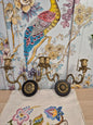 A Pair of Antique Brass Wall Sconces or Candle Holders