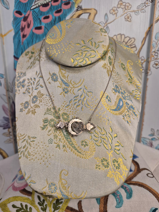 Antique Silver Sweetheart Brooch made into a Pendant c1898