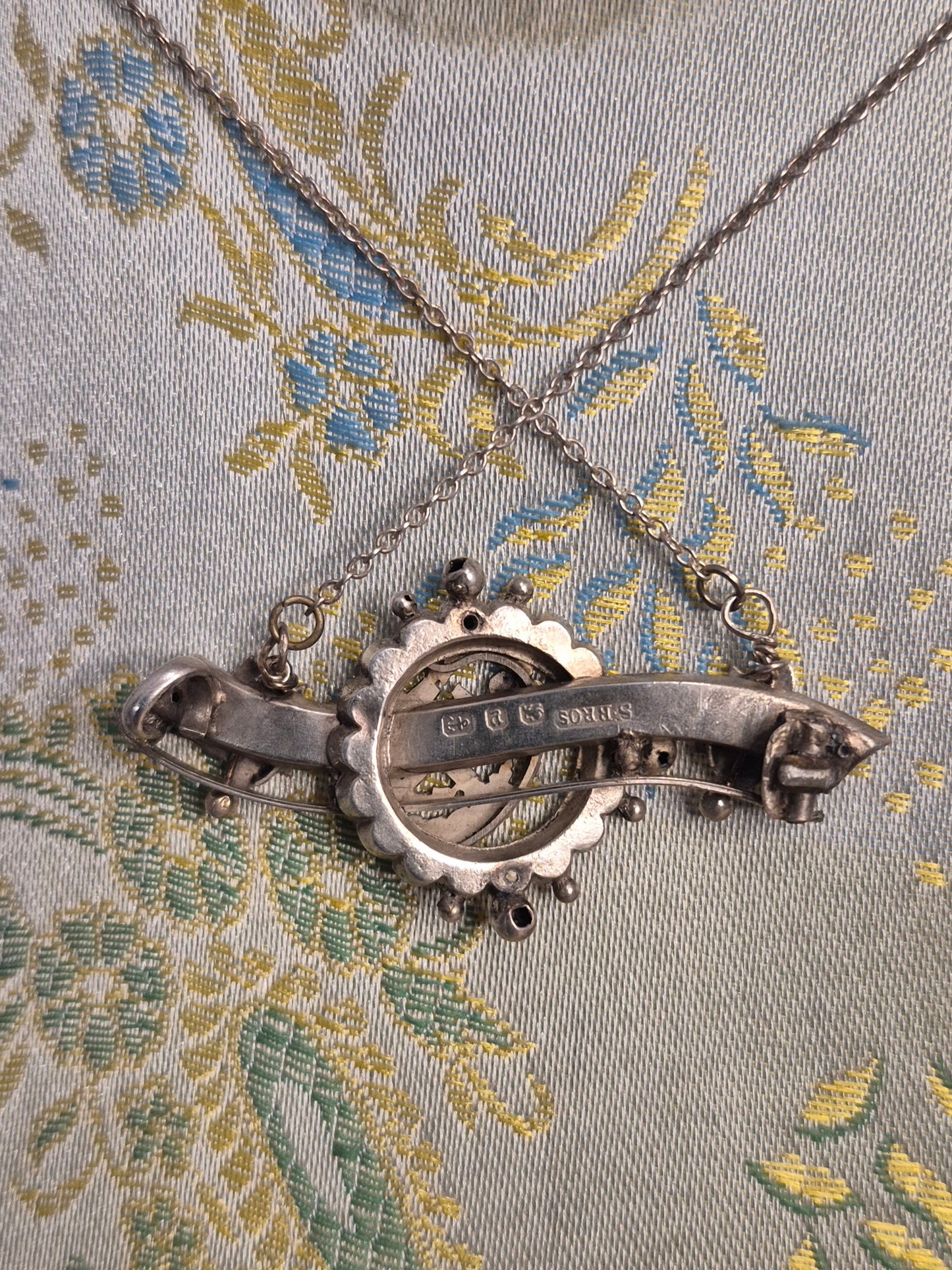 Antique Silver Sweetheart Brooch made into a Pendant c1898