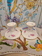 A Pair of Coalport Candlesticks Handpainted with Flowers