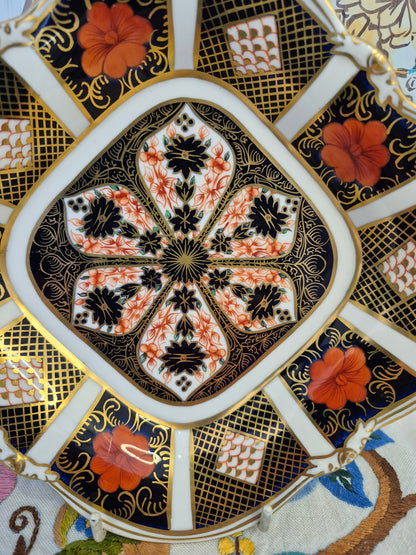 Royal Crown Derby Old Imari Acorn Design Footed Bowl