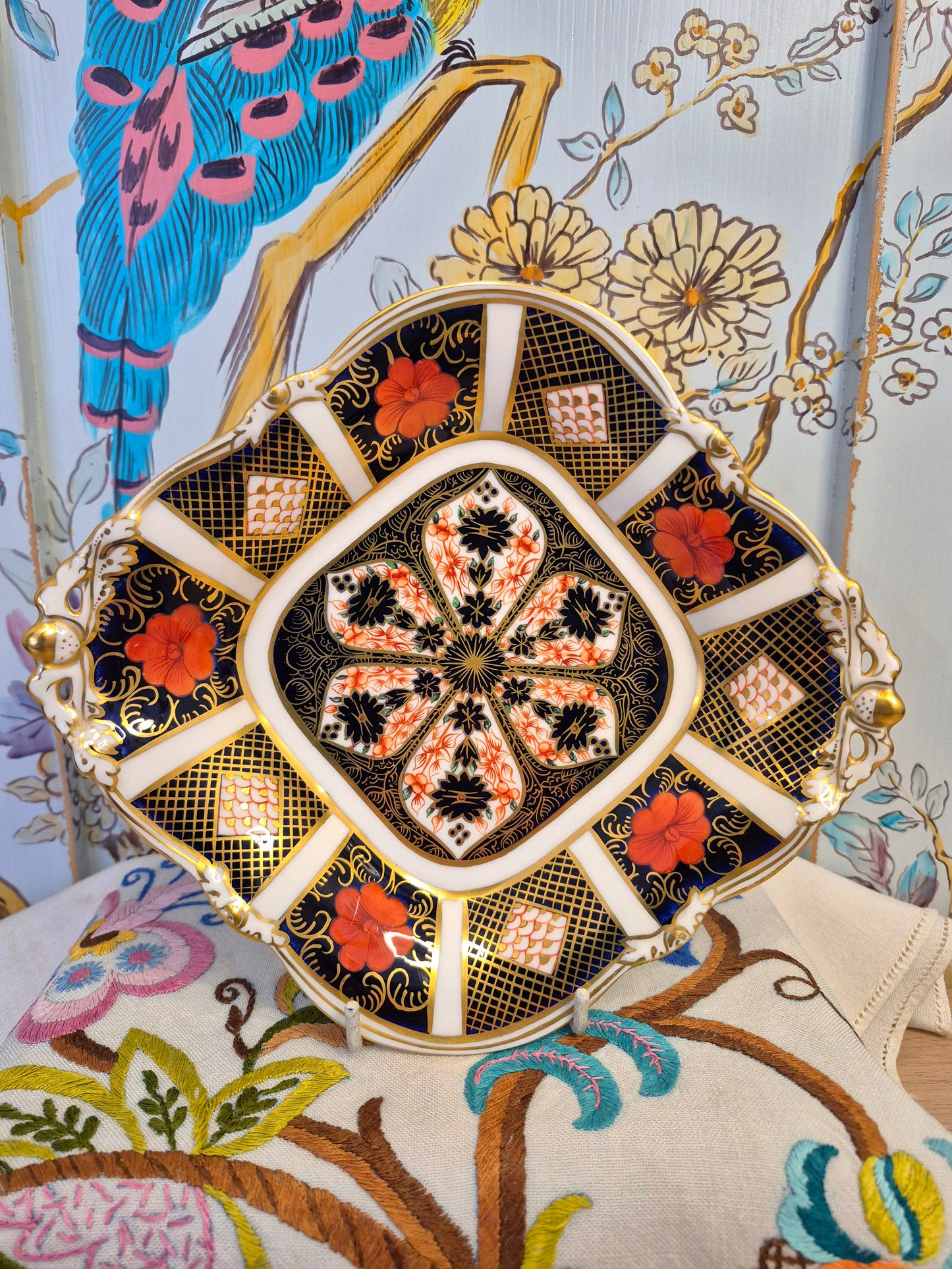 Royal Crown Derby Old Imari Acorn Design Footed Bowl