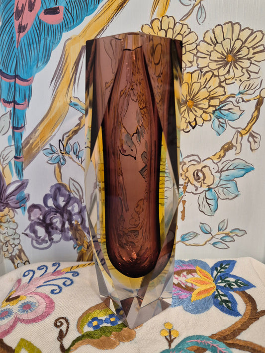 A Murano Sommerso Vase Designed by Flavio Poli