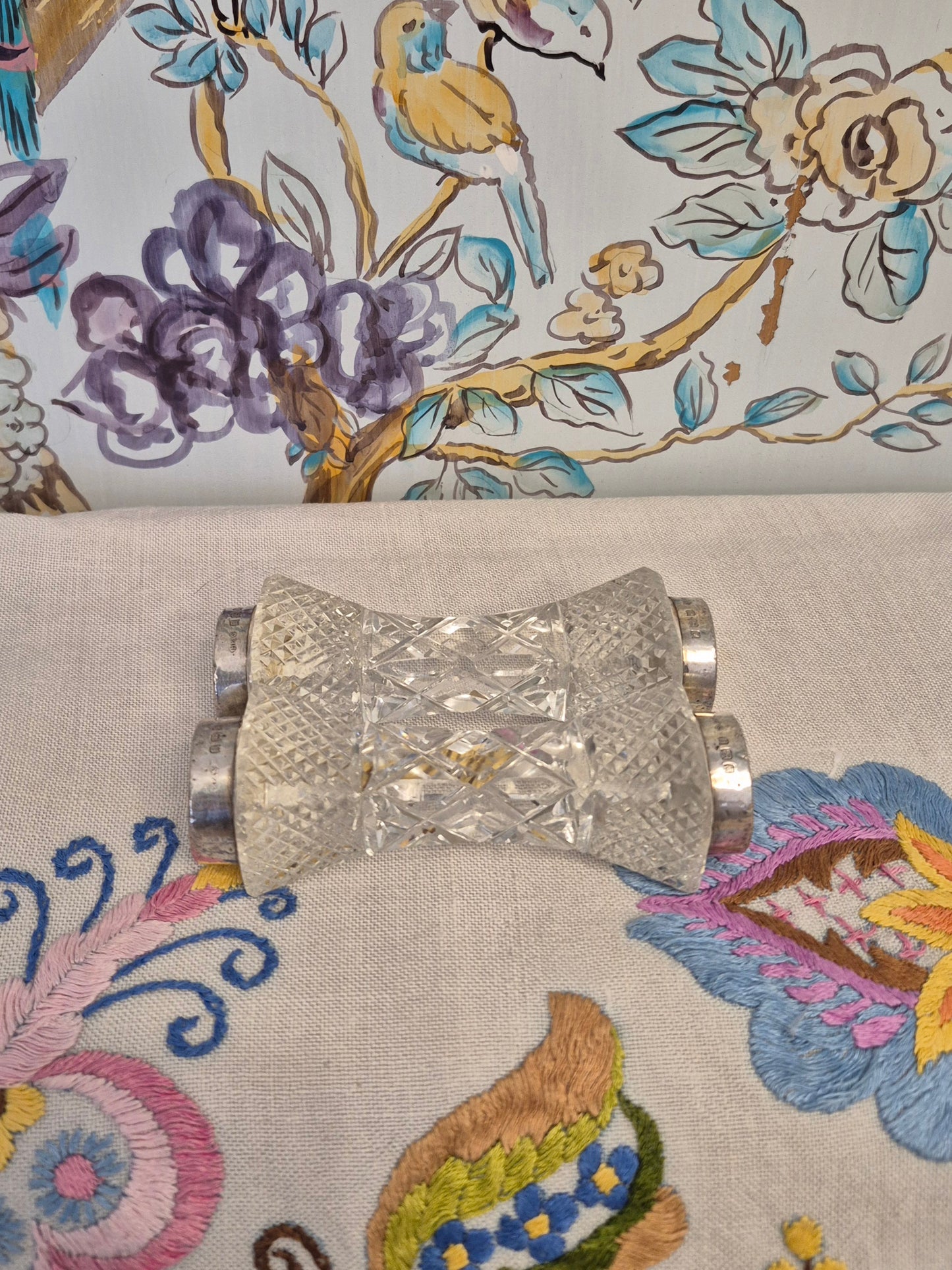 A Pair of Antique Knife or Chopstick Rests with Silver Mounts