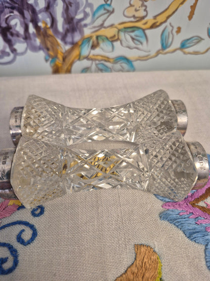 A Pair of Antique Knife or Chopstick Rests with Silver Mounts