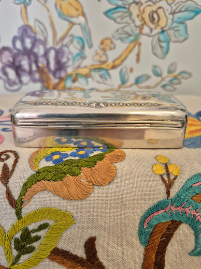 Antique Silver Trinket Box, Hallmarked Chester 1909