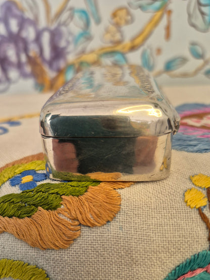 Antique Silver Trinket Box, Hallmarked Chester 1909