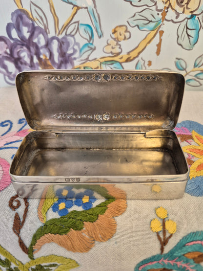 Antique Silver Trinket Box, Hallmarked Chester 1909