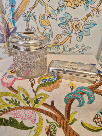 Antique Silver Trinket Box, Hallmarked Chester 1909