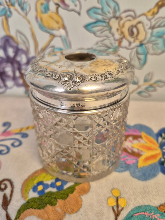 An Antique Silver Topped Hair Saver