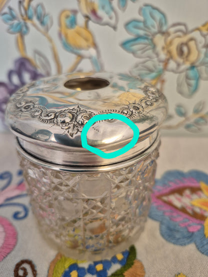An Antique Silver Topped Hair Saver
