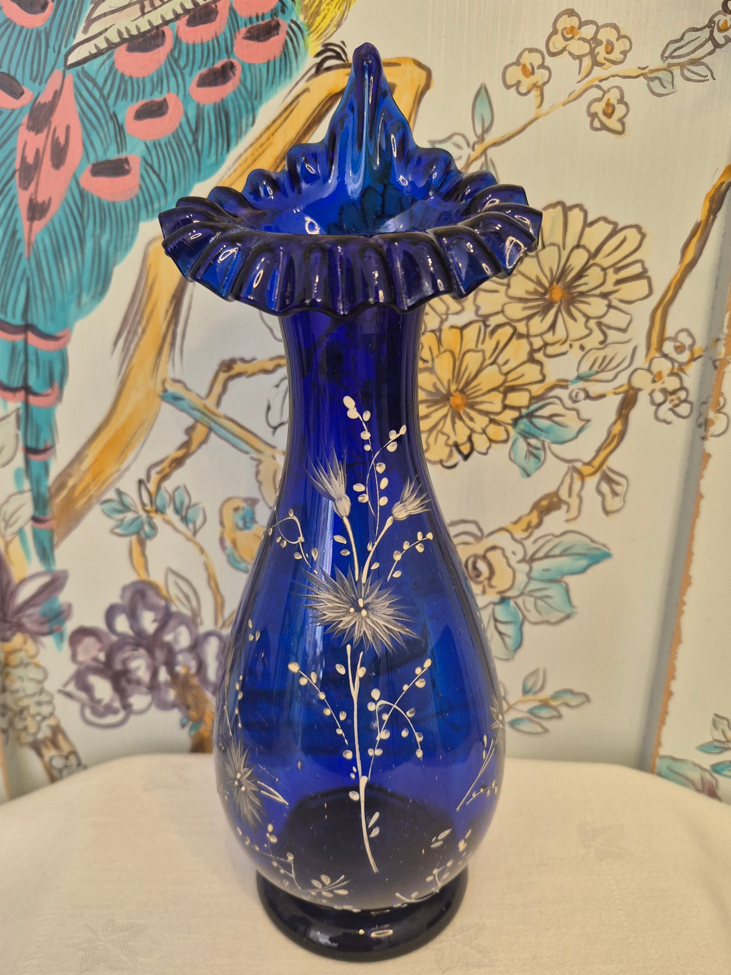 Antique Bristol Blue Jack in the Pulpit Vase