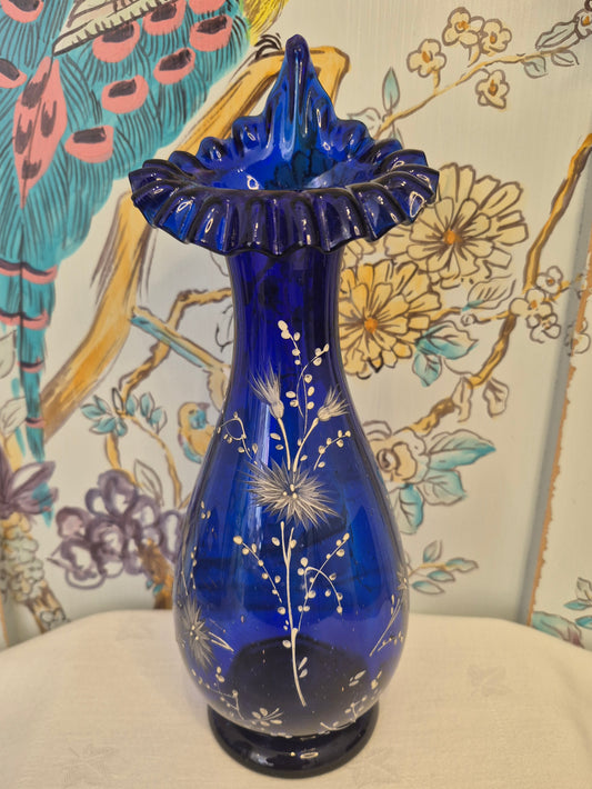 Antique Bristol Blue Jack in the Pulpit Vase