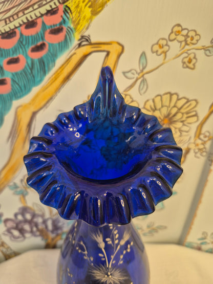 Antique Bristol Blue Jack in the Pulpit Vase
