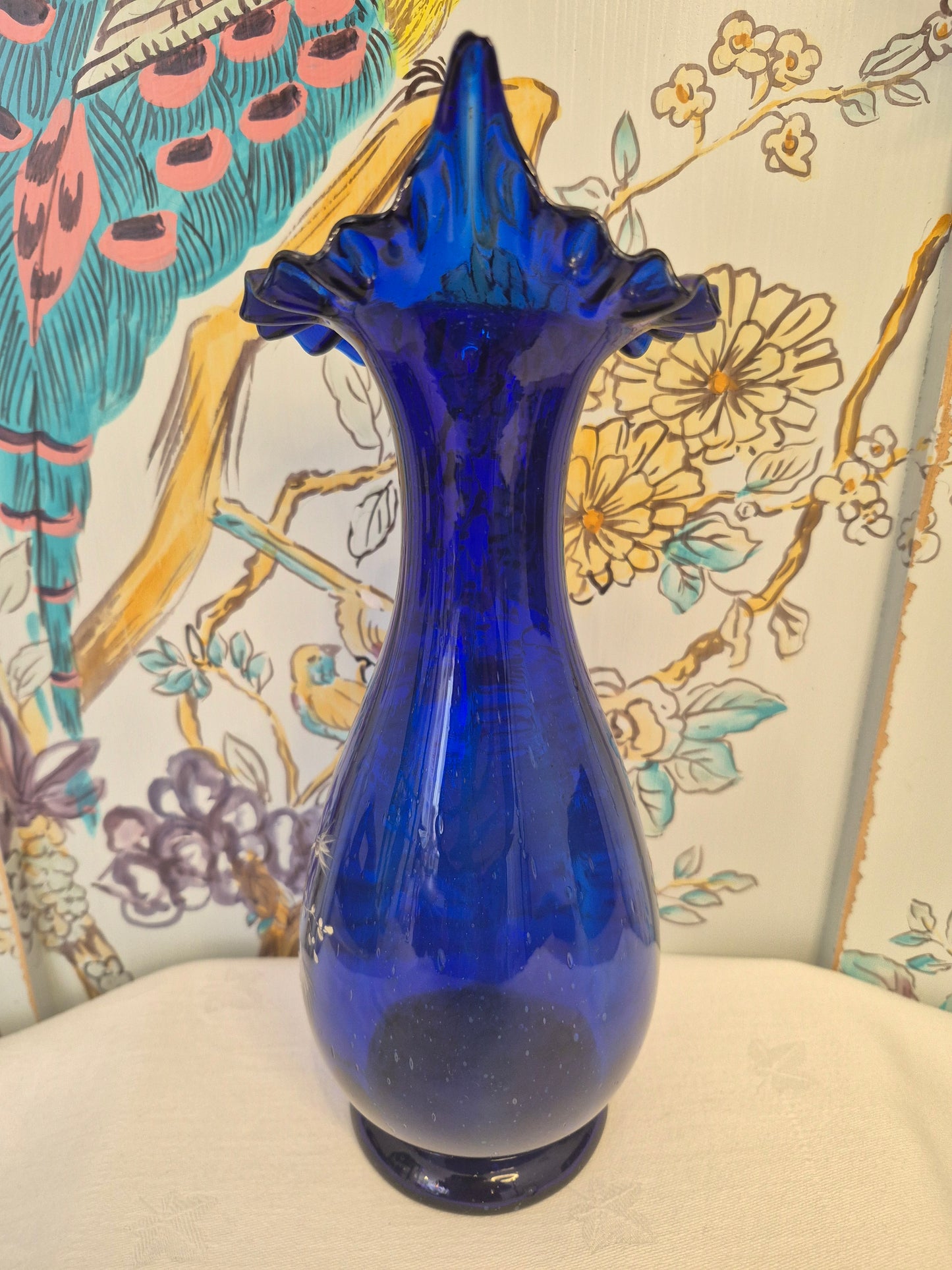 Antique Bristol Blue Jack in the Pulpit Vase