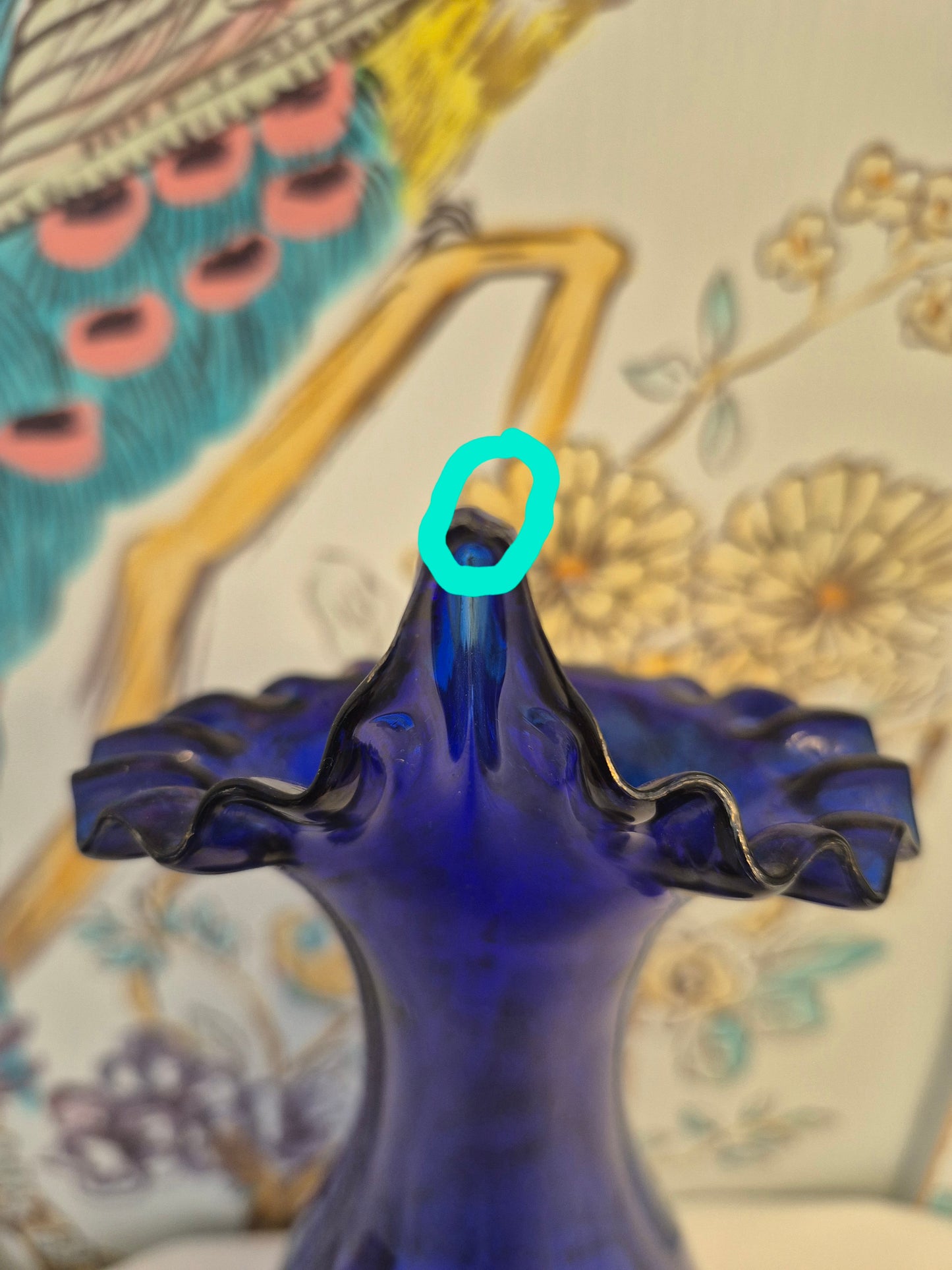 Antique Bristol Blue Jack in the Pulpit Vase
